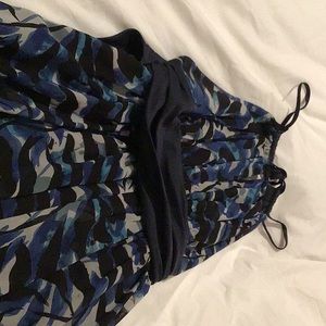 Navy print halter dress